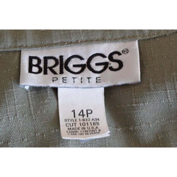 Vintage 80s Sage Green Lightweight Blazer by Briggs size 14P‎ - Picture 8 of 10
